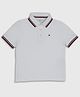 Tommy Hilfiger Knit Half Sleeves Solid Color Polo T-Shirt - White