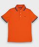 Tommy Hilfiger Knit Half Sleeves Solid Color Polo T-Shirt - Orange