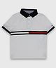Tommy Hilfiger Knit Half Sleeves Solid Color Polo T-Shirt - White