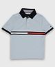 Tommy Hilfiger Knit Half Sleeves Solid Color Polo T-Shirt - Light Blue
