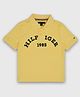 Tommy Hilfiger Knit Half Sleeves Solid Color Polo T-Shirt - Yellow