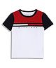 Tommy Hilfiger Cotton Knit Half Sleeves Solid Color Cut & Sew T-Shirt - Red & White