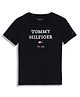Tommy Hilfiger Cotton Knit Half Sleeves Solid Color T-Shirt - Black