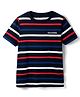 Tommy Hilfiger Cotton Knit Half Sleeves Striped T-Shirt - Black