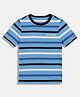 Tommy Hilfiger Cotton Knit Half Sleeves Striped T-Shirt - Light Blue