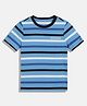 Tommy Hilfiger Cotton Knit Half Sleeves Striped T-Shirt - Light Blue