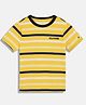 Tommy Hilfiger Cotton Knit Half Sleeves Striped T-Shirt - Yellow