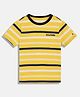 Tommy Hilfiger Cotton Knit Half Sleeves Striped T-Shirt - Yellow