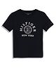 Tommy Hilfiger Cotton Knit Half Sleeves T-Shirt with Text Print - Black