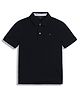 Tommy Hilfiger Cotton Knit Half Sleeves Solid Color Polo T-Shirt - Black
