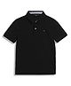 Tommy Hilfiger Cotton Knit Half Sleeves Solid Color Polo T-Shirt - Black