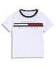 Tommy Hilfiger Cotton Knit Half Sleeves Solid Color T-Shirt - White