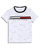 Tommy Hilfiger Cotton Knit Half Sleeves T-Shirt with Brand Name Print - White