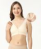 Bella Mama Cotton Elastane Maternity Non Wired Nursing Bra - Cream