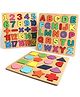 Hop N Play Wooden 3D Capital Alphabets, Numbers, and Shapes Educational Puzzle for Early Learning, Colourful Montessori Toy for Pre-Schooler- Pack of 3