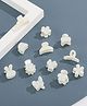 Radhya accessories Set Of 10 Floral Designed & Pearls Embellished Clutches - White