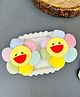 Radhya accessories Smiley Floral Designed Plushie Hair Clips - Multi Colour
