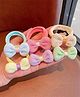 Radhya Accessories Set Of 6 Bow Applique Detailed Hair Rubber Bands - Multi Colour