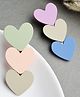 Radhya Accessories Set Of 2 Heart Designed Matte Finish Hair Clips - Multi Colour