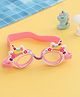 Yellow Bee Silicon Magical Unicorn Swimming Goggles with 3D Ears and Floral Décor for Girls- 1 Piece, Pink
