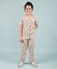 tweeny mini 100% Pure Rayon Woven Half Sleeves Floral Printed Coordinated Night Suit Set - Beige