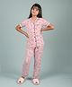 tweeny mini 100% Pure Rayon Woven Half Sleeves Zebra Printed Coordinated Night Suit Set - Pink