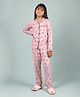 tweeny mini 100% Pure Rayon Woven Full Sleeves Zebra Printed Coordinating Night Suit Set - Pink
