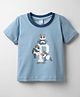 Tango Single Jersey Knit Half Sleeves Striped T-Shirt with Panda Print - Light Blue