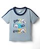 Tango Single Jersey Knit Half Sleeves T-Shirt with Bear Print & Tape Detailing - Light Blue