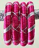 Kamule Silk Set Of 2 Thread & Gota Patti Lace Embellished Bangles - Dark Pink