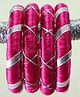 Kamule Silk Set Of 2 Thread & Gota Patti Lace Embellished Bangles - Dark Pink