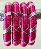 Kamule Silk Set Of 2 Thread & Gota Patti Lace Embellished Bangles - Dark Pink