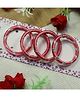 Kamule Silk Set Of 2 Thread & Gota Patti Lace Embellished Bangles - Rose Pink