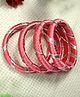 Kamule Set Of 2 Gota Lace Detailed Bangles - Medium Rose Pink