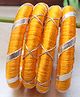 Kamule Set Of 2 Silk Thread Gota Lace Detailed Bangles - Dark Yellow