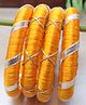 Kamule Silk Set Of 2 Thread & Gota Patti Lace Embellished Bangles - Yellow