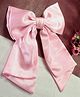 Kamule Silky Solid French Long Bow Designed Hair Clip - Baby Pink