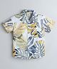 Aww Hunnie Half Sleeves Leaves Printed Shirt - Grey
