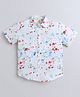 Aww Hunnie Half Sleeves Abstract Printed Shirt - White