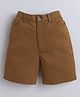 Aww Hunnie Solid Shorts - Brown