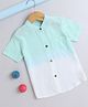 The Magic Wand Rayon Half Sleeves Ombre Shirt - Aqua Blue