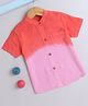 The Magic Wand Rayon Half Sleeves Ombre Shirt - Red