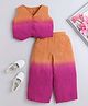 The Magic Wand Rayon Sleeveless Ombre Top With Coordinating Pant Set - Orange