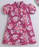 The Magic Wand Cotton Half Puffed Sleeves Floral Printed Dress - Violet