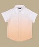 INFINITY Linen Cotton Half Sleeves Ombre Shirt - Peach