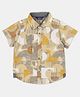 INFINITY Cord Cotton Half Sleeves Abstract Printed Shirt - Khaki