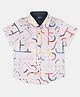 INFINITY Cotton Woven Half Sleeves Abstract Printed Shirt - White