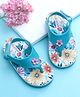 Babyoye Flip Flops With Velcro Closure Floral Print - Blue