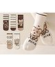 Kidofash Cotton Pack Of 5 Bears Printed & Striped Socks - Brown