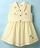 Enfance Core Cotton Sleeveless Checked Embroidered Butterfly Patch Detailed Dress - Lemon